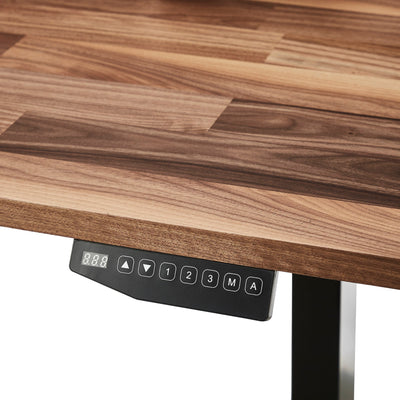 Walnut Wood-Top Rise Desk Clutch Chairz 